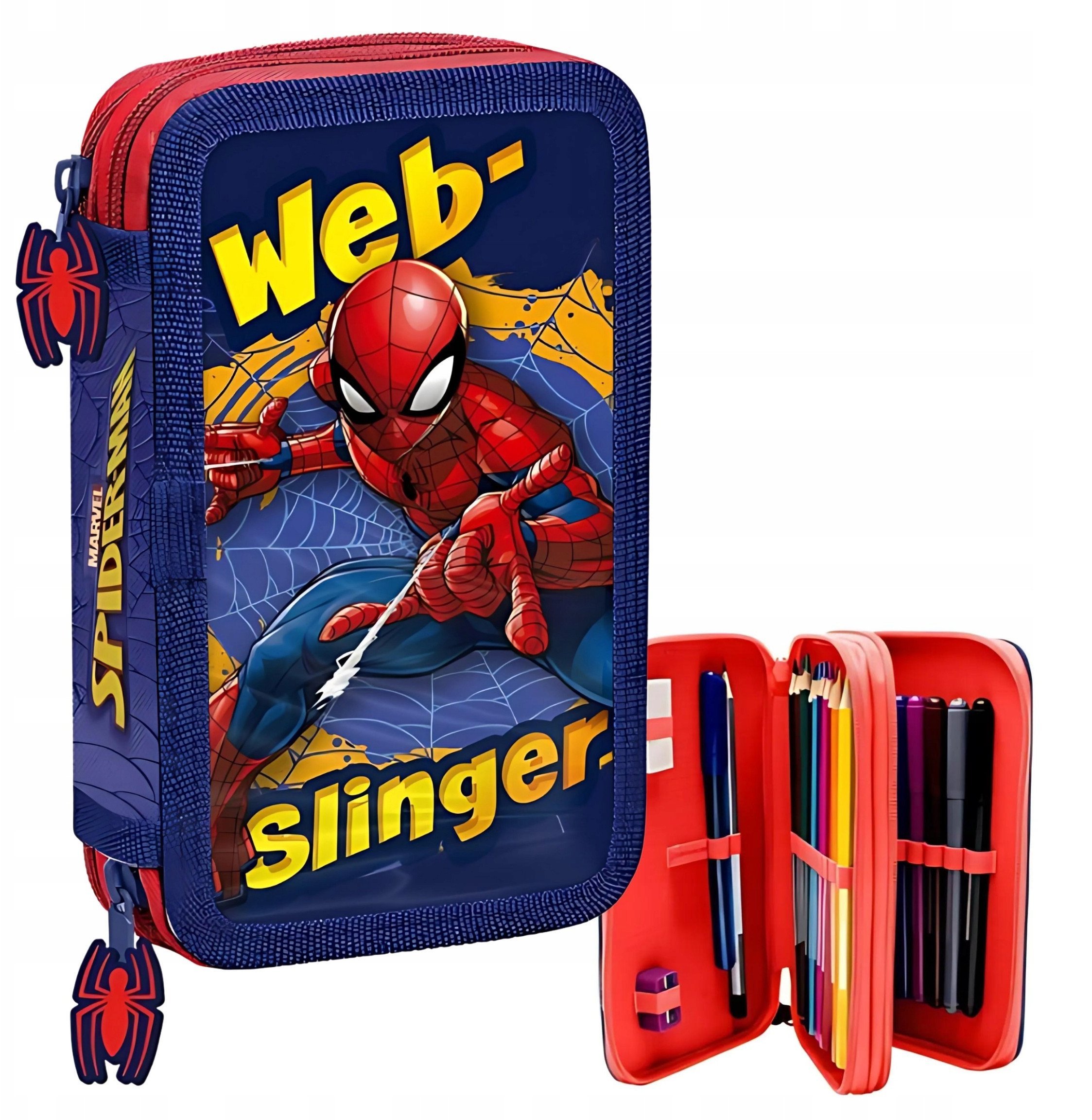 Piórnik dwukomorowy z wyposażeniem Spiderman SP50054 Kids Euroswan