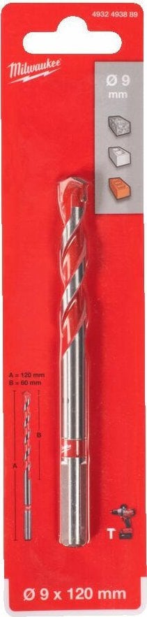 Wiertło Milwaukee MILWAUKEE WIERTŁO DO BETONU TCT 9 x120mm PREMIUM