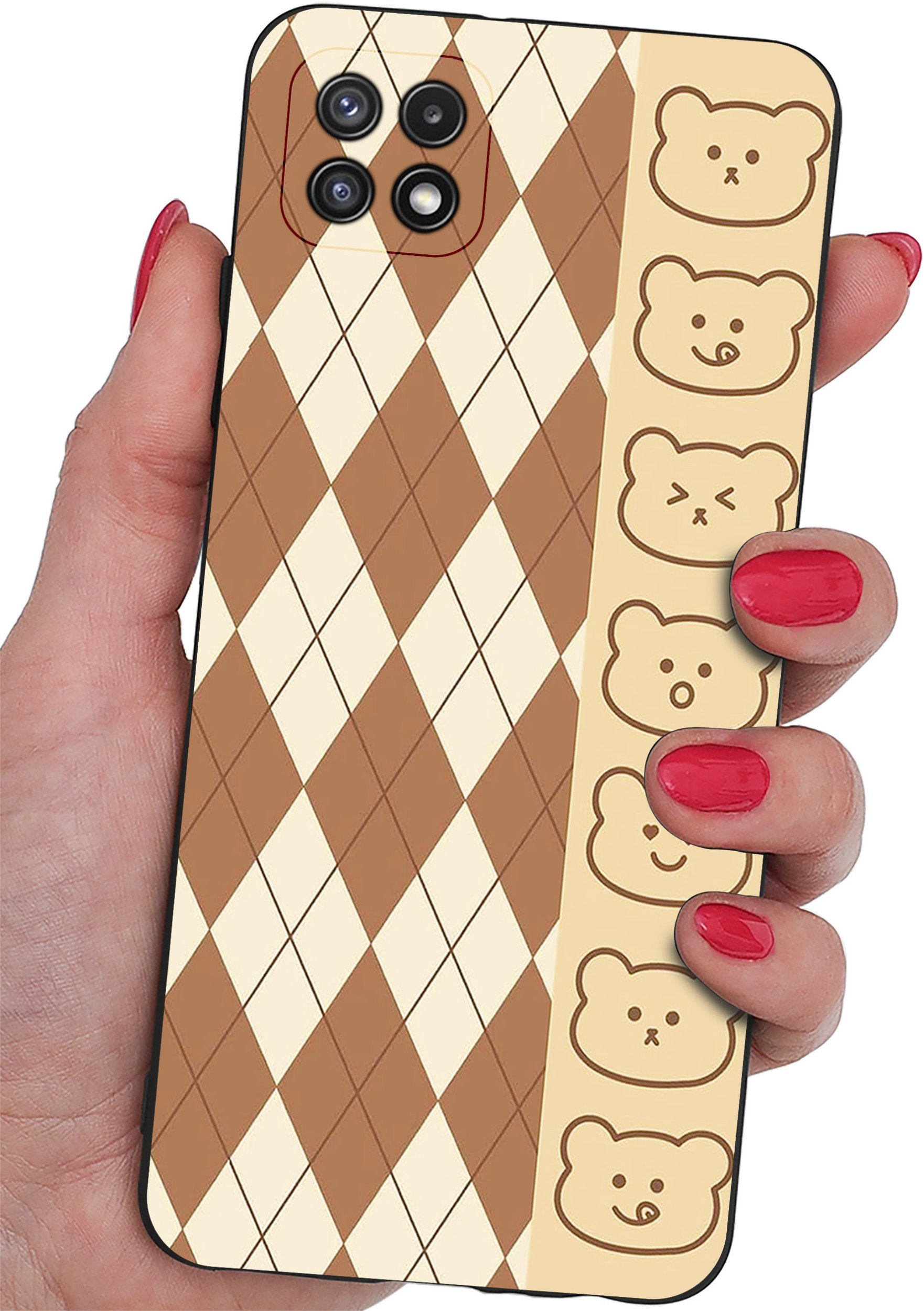 Etui do Samsung A22 5G WZORY |SILIKONOWE MATT CASE + SZKŁO 9H