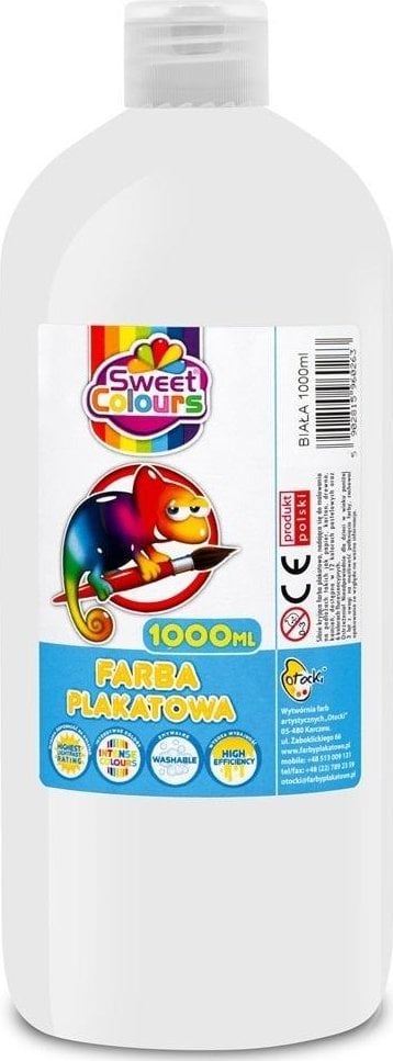 Farba plakatowa biała 1000ml