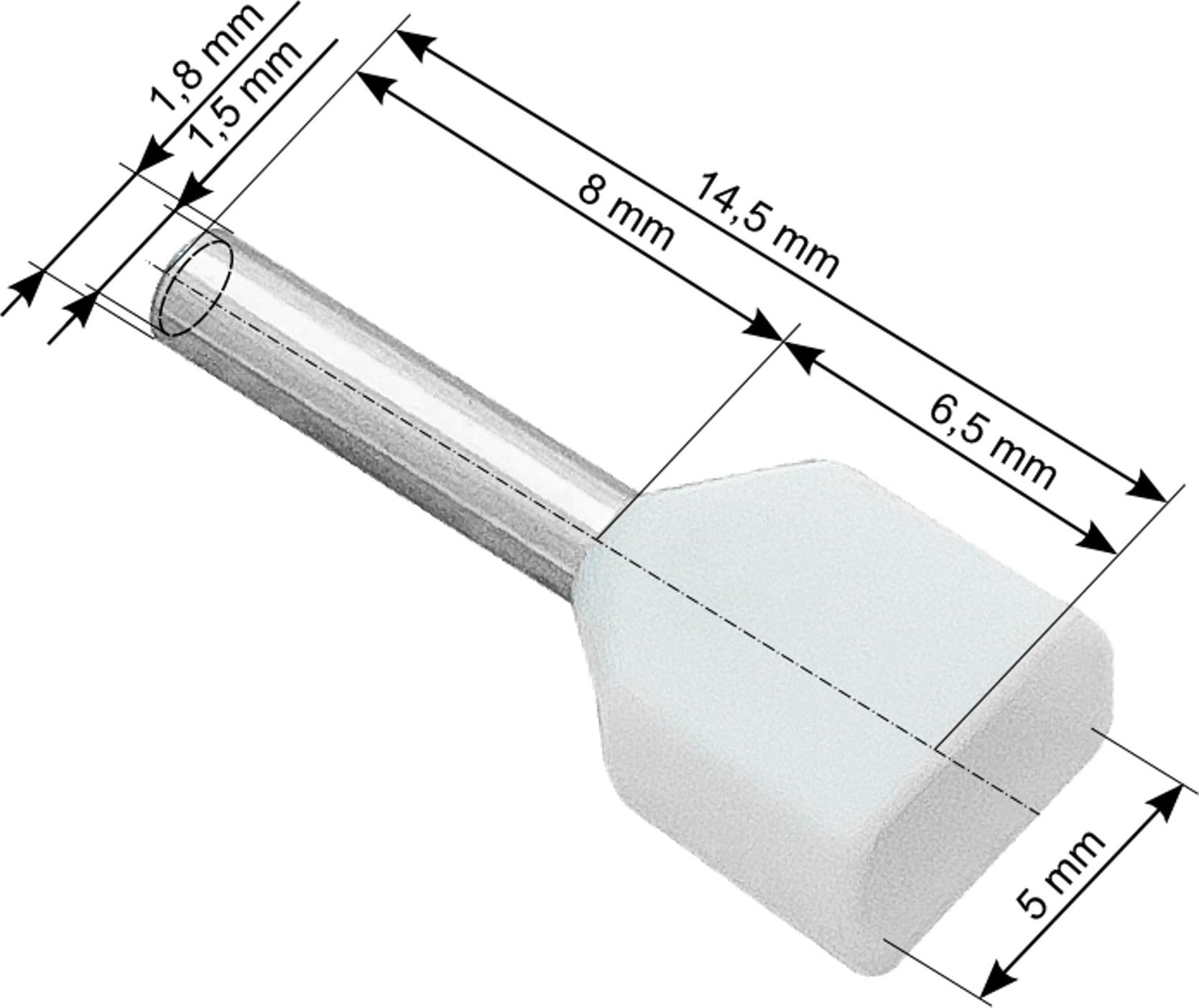Blow 43-082# Konektor izol.tulejka 2x0,5/8 biała