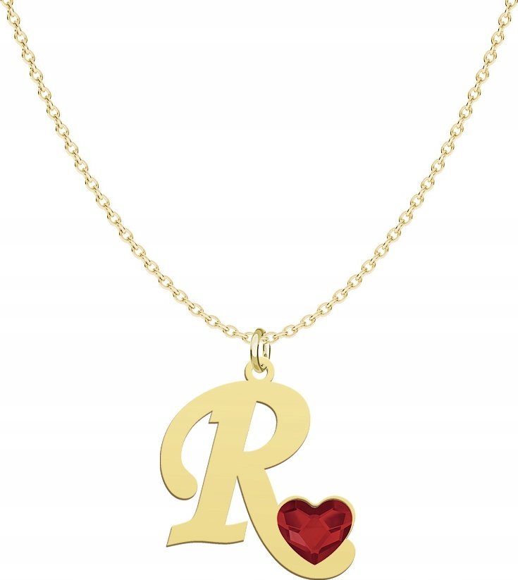 Radziszewska Jewellery Pozłacany Naszyjnik z Literą R Literka 925 Serce Prezent DEDYKACJA GRATIS