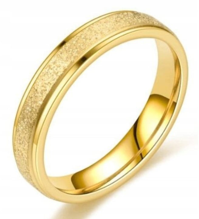 ZŁOTY PIERŚCIONEK OBRĄCZKA ŚLUBNA STAL 316L r.22