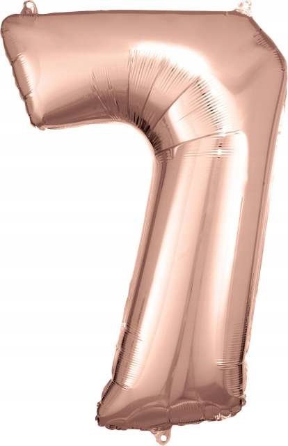 AMSCAN Balon foliowy duża cyfra 7 różowe złoto 57x86cm 9906282