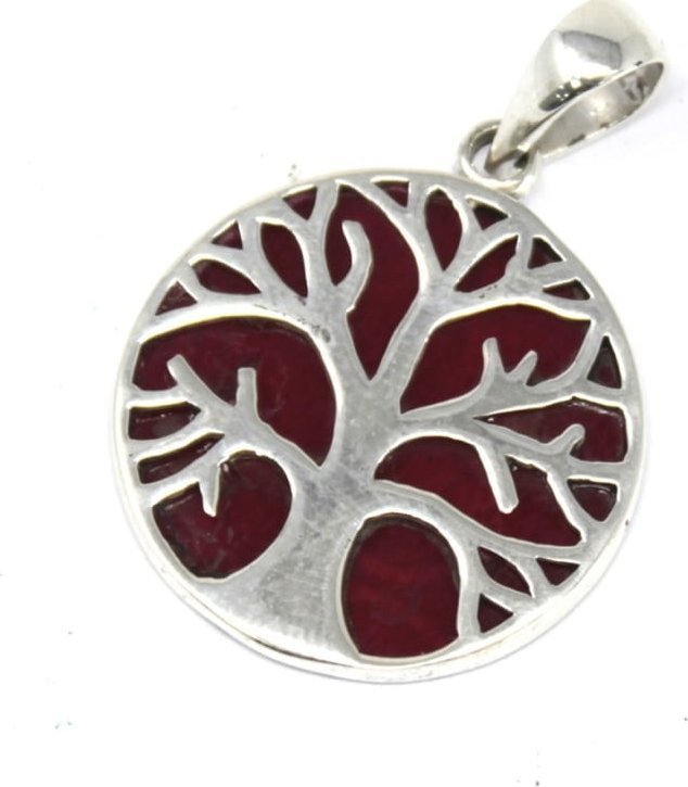 Lovrin Wisiorek srebrny Drzewo Życia - Coral Effect (mały)