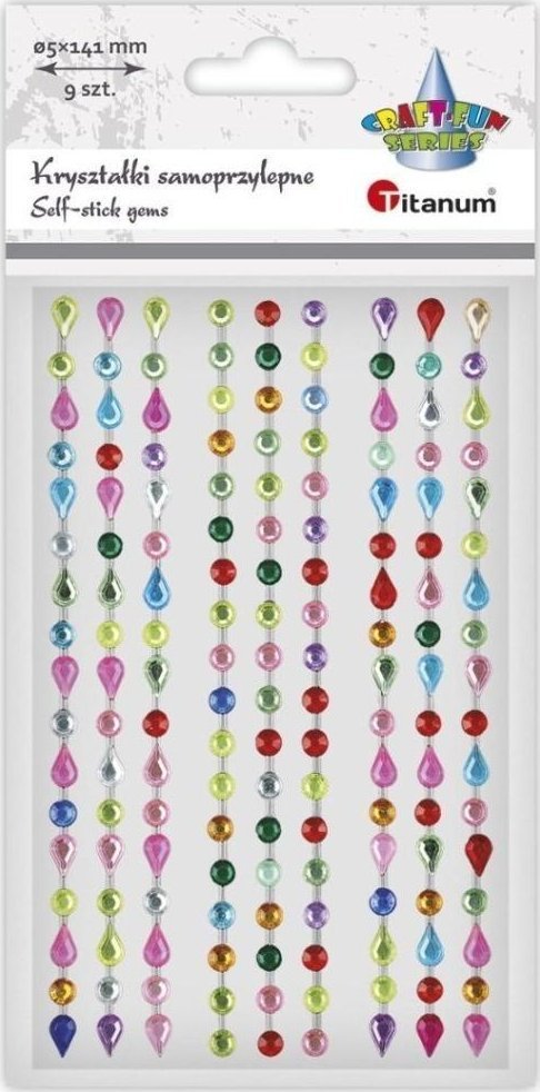 Titanum Perełki samoprzylepne Paski mix 9szt