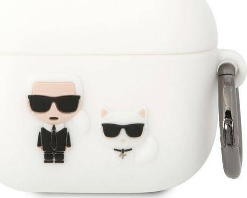 Karl Lagerfeld Karl Lagerfeld KLACA3SILKCW AirPods 3 cover biały/white Silicone Karl & Choupette