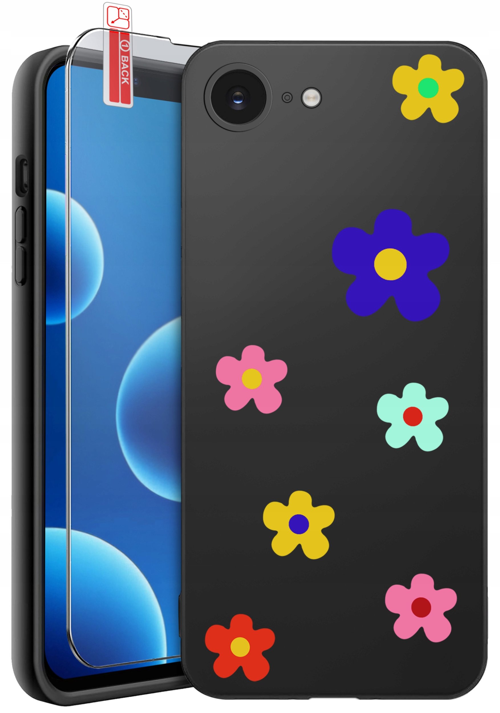 ETUI do iPhone 16e | WZORY | SILIKONOWE MATT CASE + SZKŁO 9H