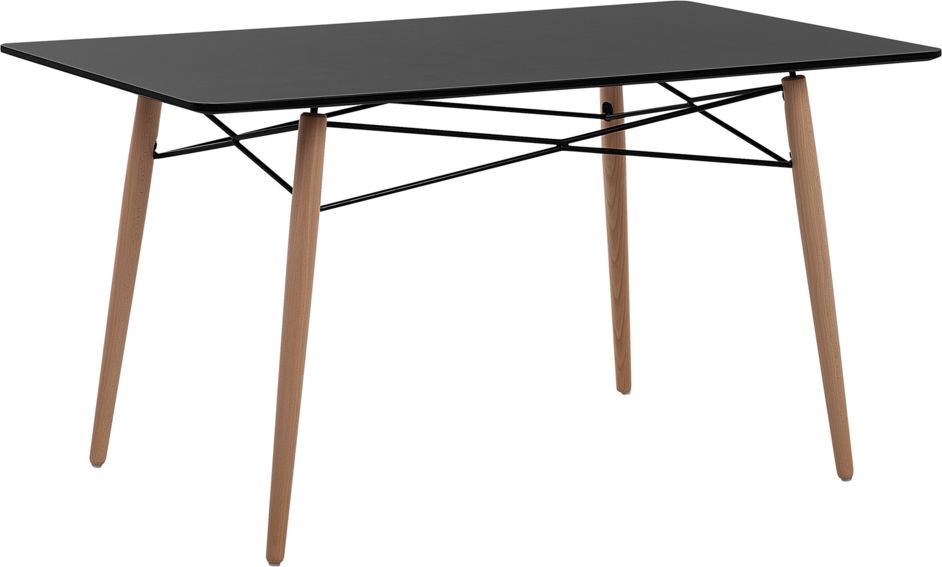 Beliani Stół do jadalni 140 x 80 cm czarny BIONDI