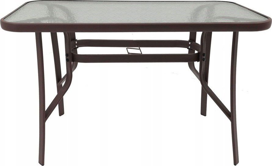 kontrast Stół szklany ogrodowy MAJORKA DUO 120x70x70 brąz
