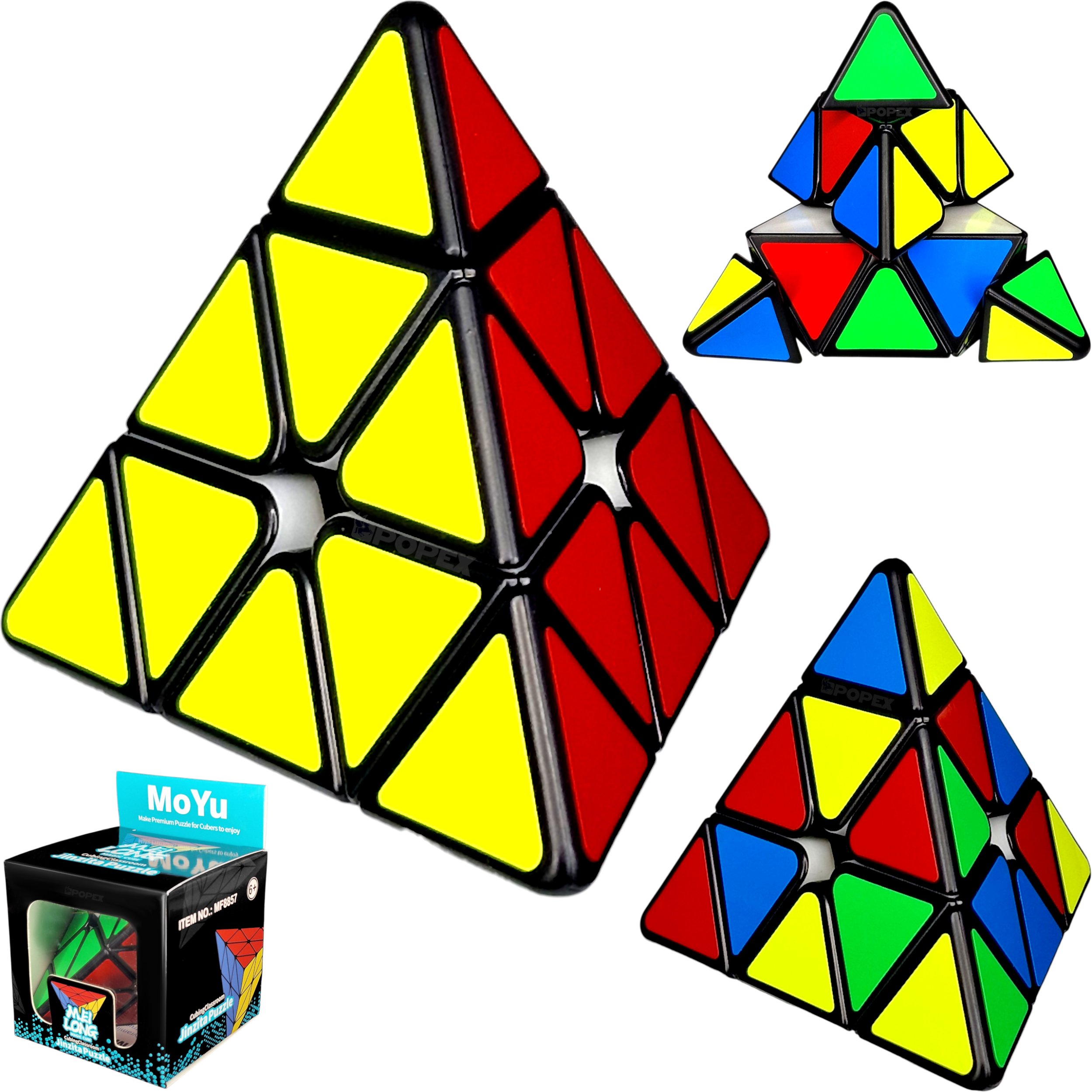 KOSTKA RUBIKA PIRAMIDA 3x3 MOYU MEILONG PYRAMINX CZARNA SZYBKA UKŁADANKA ŁAMIGŁÓWKA