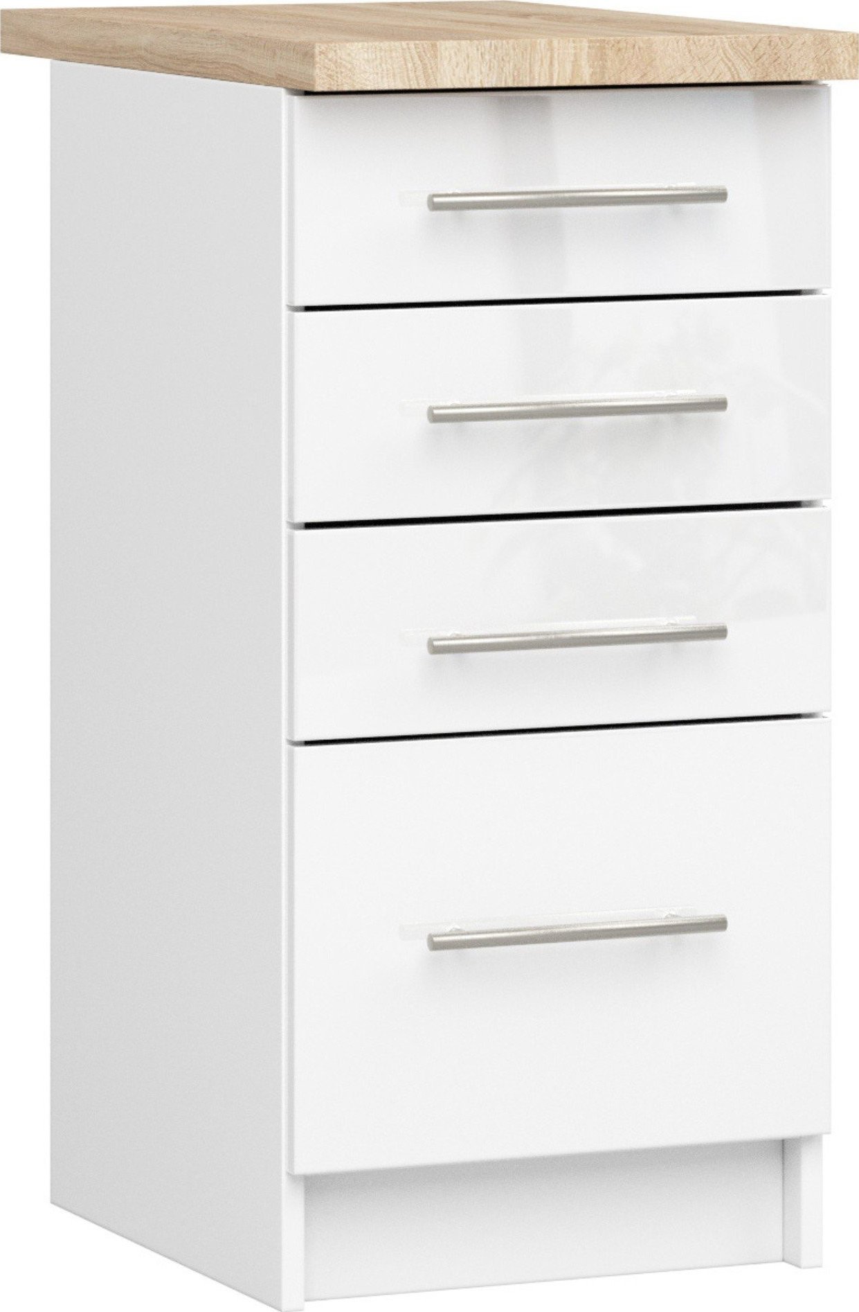 Fabryka Mebli Akord SZAFKA KUCHENNA OLIWIA S 40cm 4S + BLAT BIAŁA / BIAŁY POŁYSK