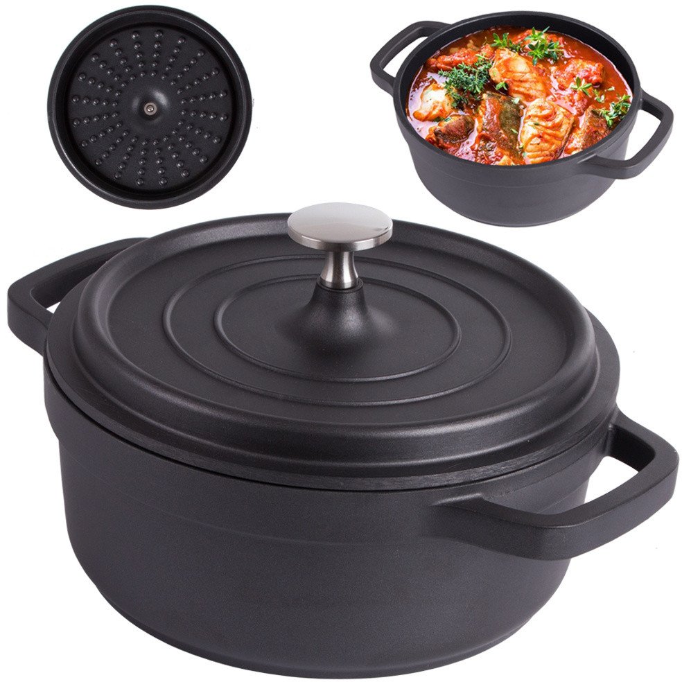 Garnek brytfanna do gotowania pieczenia non stick indukcja gaz pokrywa 2l