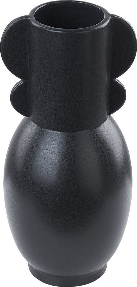 Beliani Wazon na kwiaty ceramiczny czarny MYTILENE