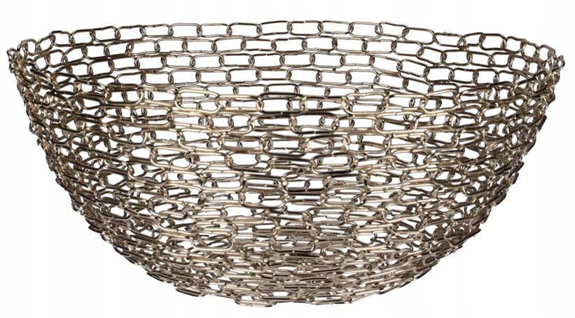 Złota metalowa misa dekoracyjna 13x30cm