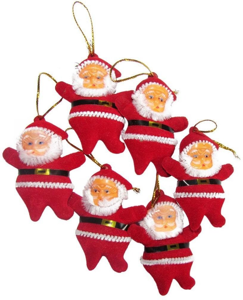 Mikołaje wiszące czerwone 6szt