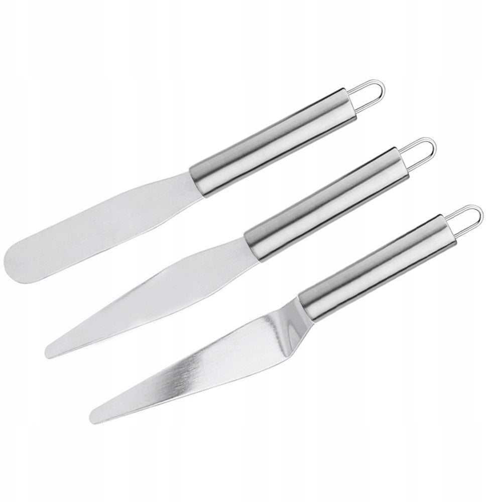 Zestaw szpatuł szpatułek do dekorowania tortu tortów ciasta 3-ele BRUNBESTE BB-3078