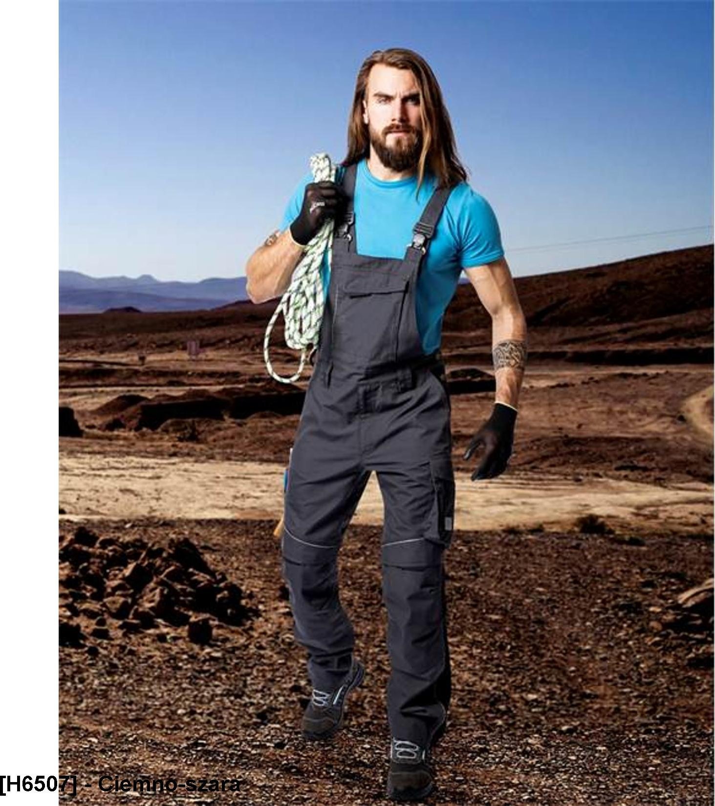 Ardon ARDON URBAN+ - spodnie ogrodniczki 65 % poliester, 35 % bawełna, canvas, ok. 270 g/m Tabiflex - stretch, 11kieszeni + na - Ciemno 54