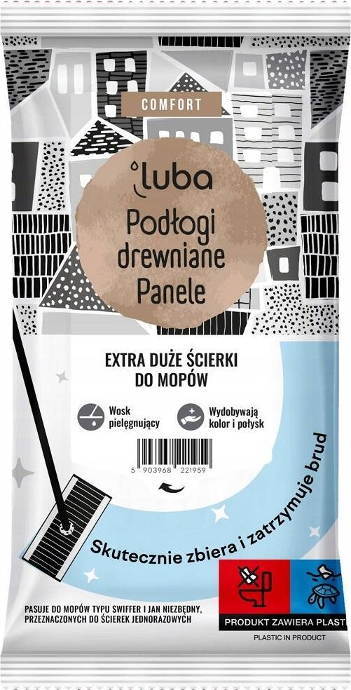 Luba Comfort extra duże ścierki do podłóg drewnianych i paneli 12szt
