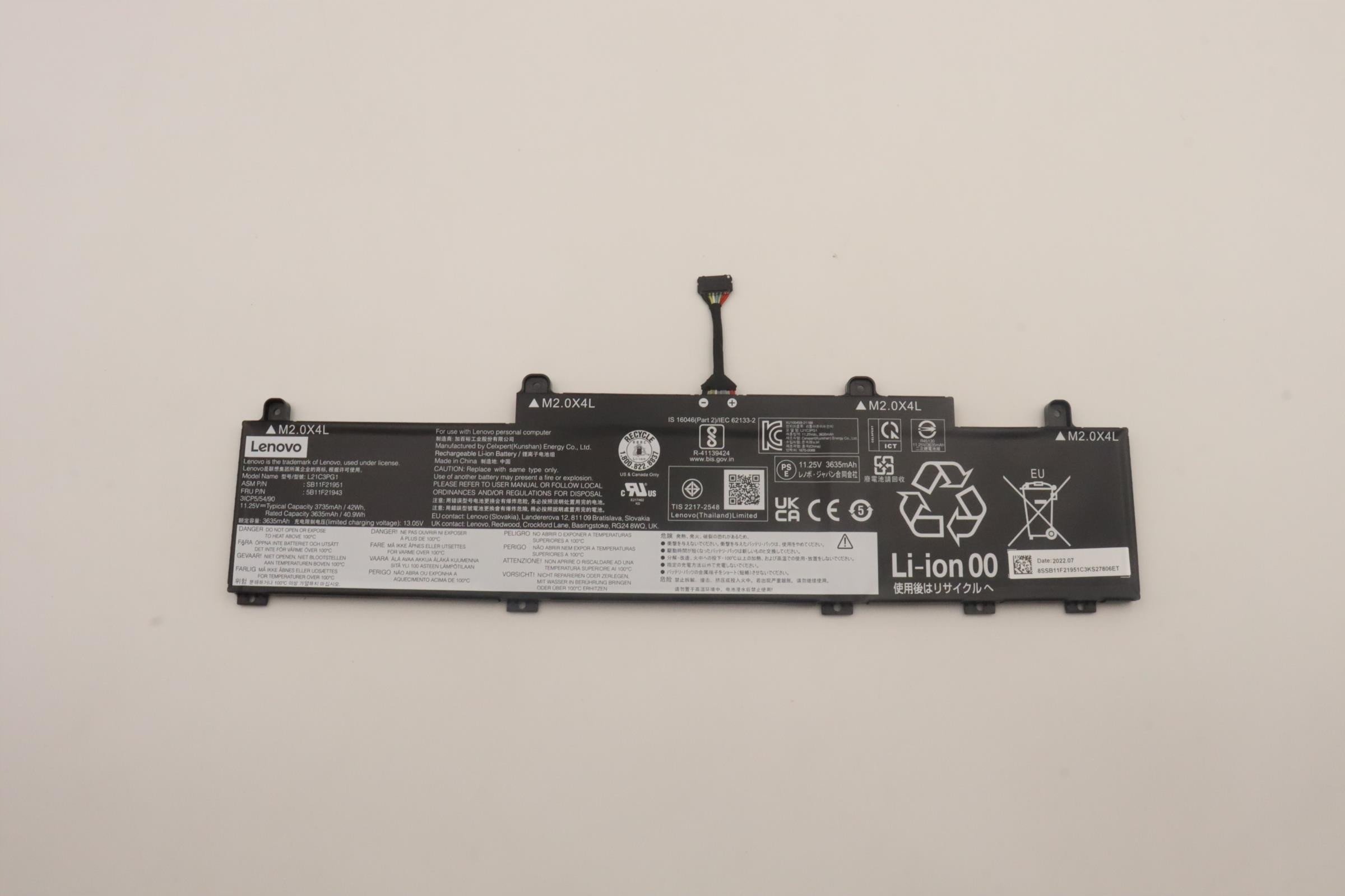 42Wh 3-cell lithium-ion