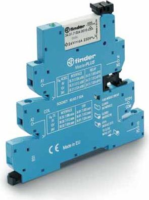 Finder Przekaźnikowy moduł sprzęgający 6,2mm MasterPLUS 1P 6A 24V AC / DC styki AgNi zaciski śrubowe (39.31.0.024.0060)