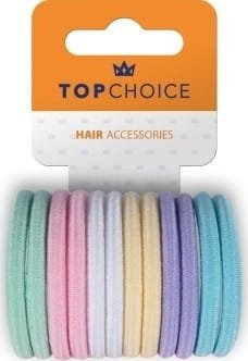 Top Choice TOP CHOICE Gumki do włosów 12 sztuk - mix kolorów pastelowych