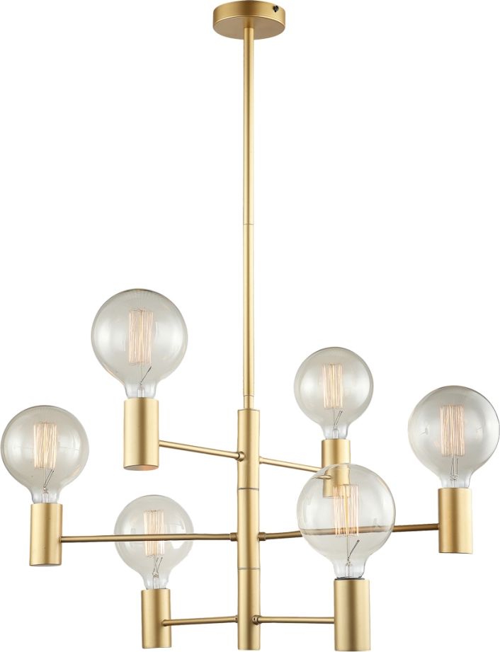 Lampa wisząca Italux Veva 6x40W E27 złota industrial złoty (MDM3339/6 GD)