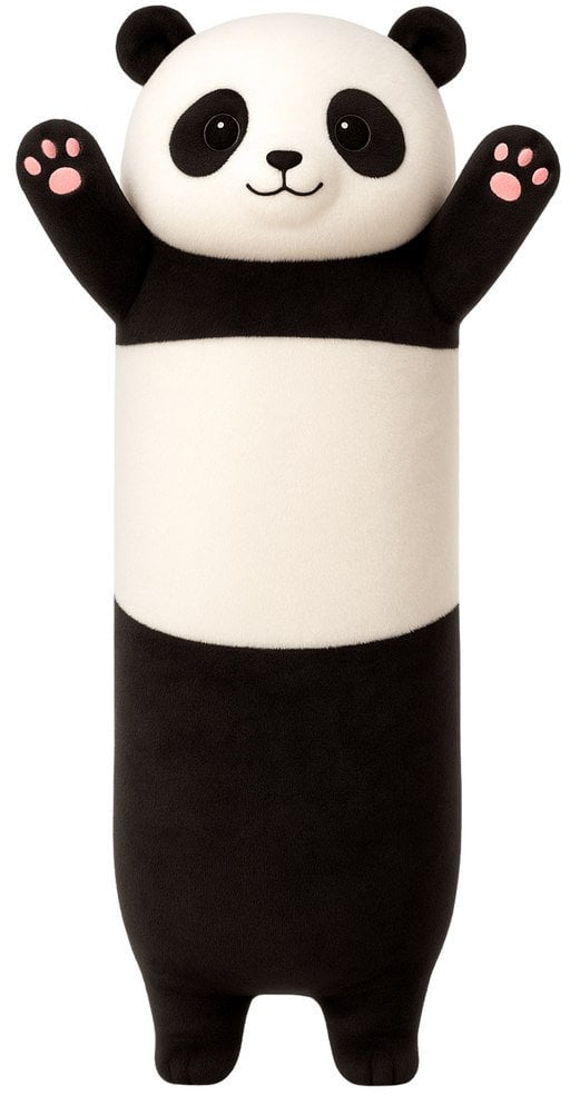 Pluszowa Maskotka Panda Poduszka Podłużna Wałek Biało Czarna 70cm