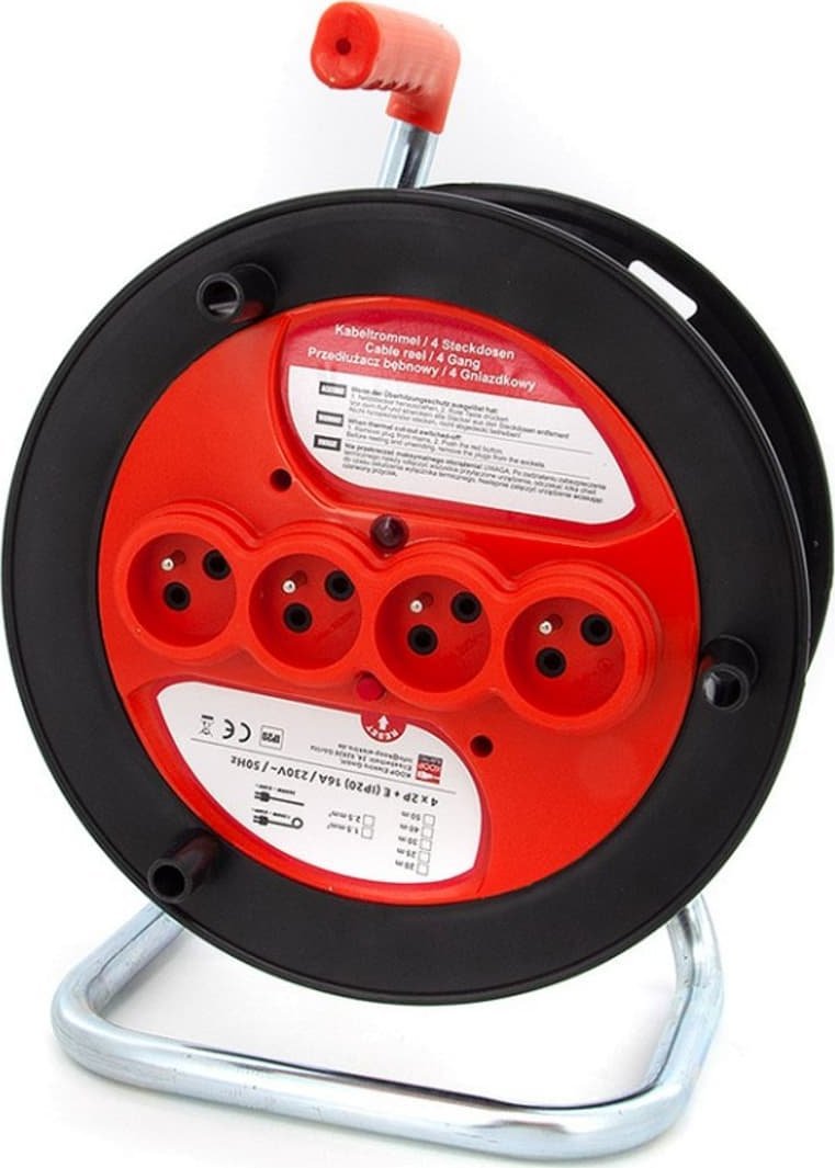 KOOP Elektro Bęben, zwijak z gniazdami, nawijak do kabli, przewodów elektrycznych, przedłużaczy TNPL-280