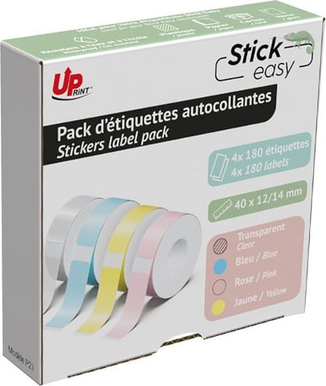Inne UPrint etykiety 14mmx40mm, 180 etykiety, UP21 4x180 PASTEL
