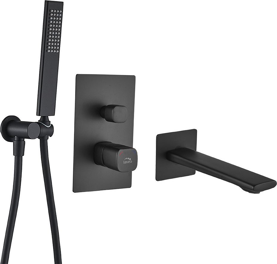 LAVEO Tores - bateria wannowa podtynkowa z zestawem natryskowym