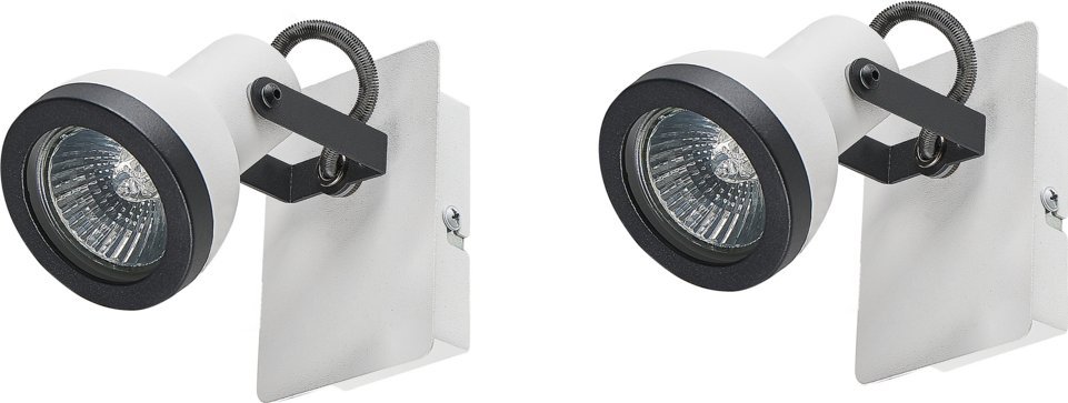 Kinkiet Beliani Zestaw 2 lamp ściennych metalowych biały z czarnym BARO!