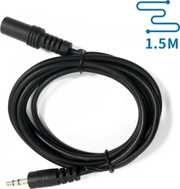 Kabel Aigostar Kabel audio mini jack 3,5 mm męski/żeński 1,5 m czarny Kabel audio mini jack 3,5 mm męski/żeński 1,5 m czarny