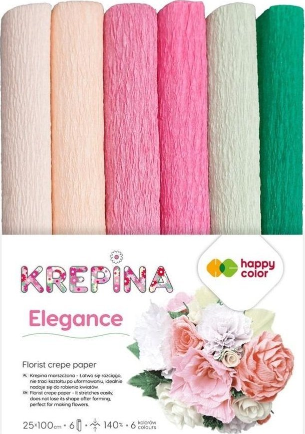 Krepina marszczona 25x100cm mix Elegance 6 rolek