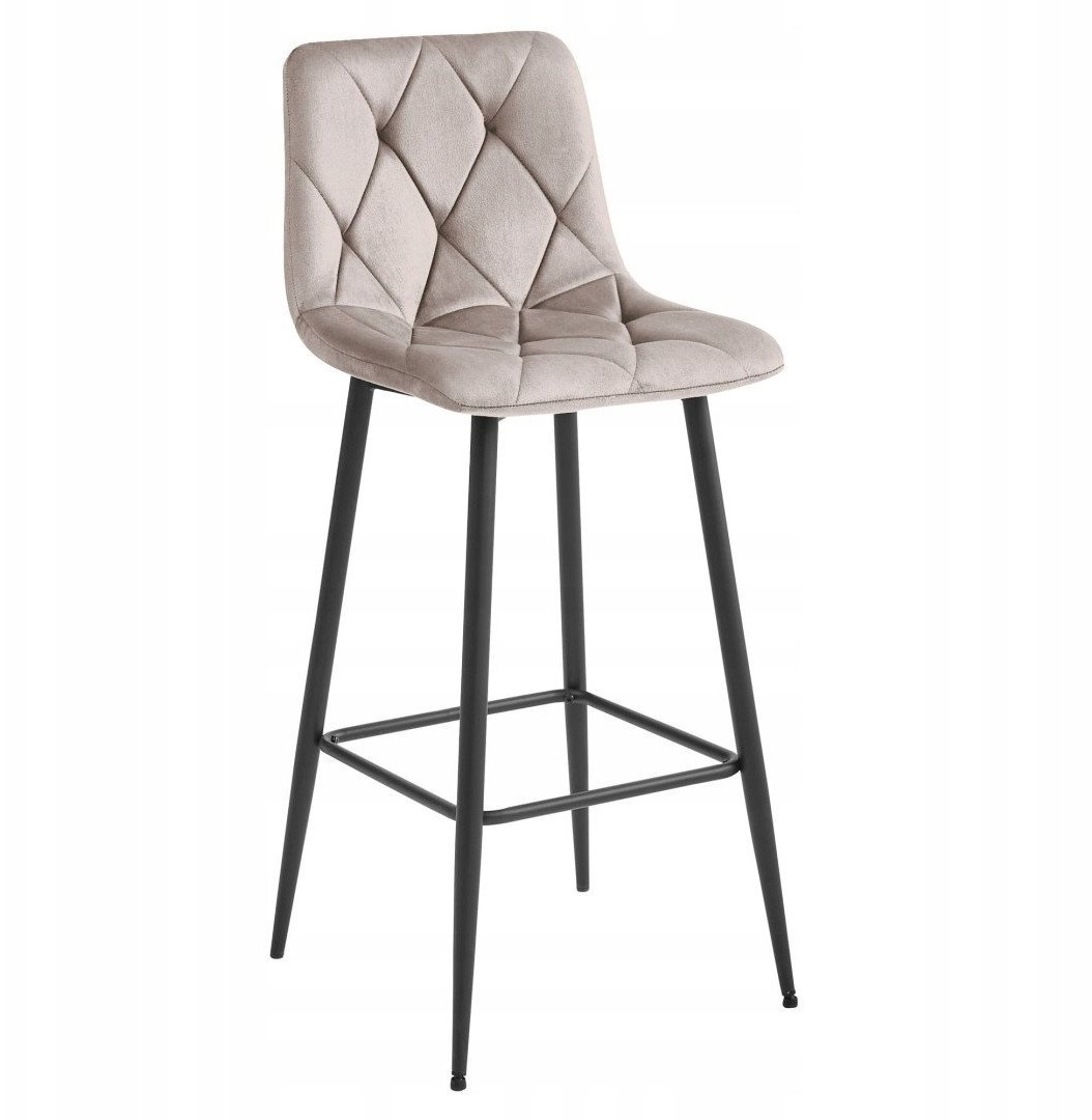 Hoker NADO - aksamit ciemny beż / nogi czarne x 3