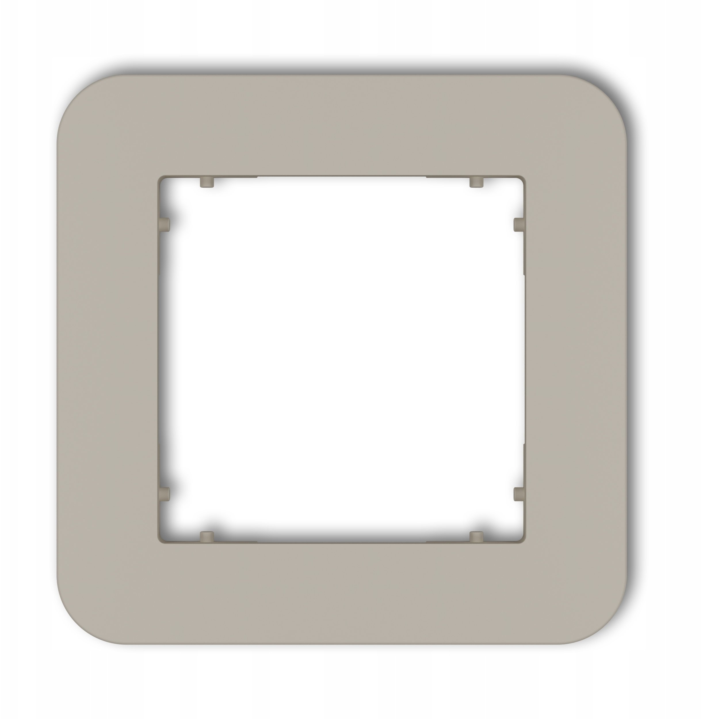 MINI Ramka uniwersalna pojedyncza zaokrąglona z tworzywa taupe 60MRTZ-1