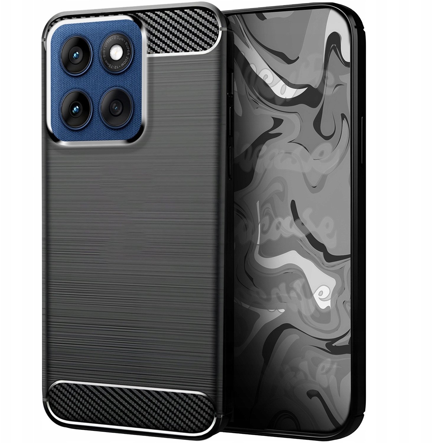 Etui do Motorola Edge 60 / 60 Pro / 60 Fusion (Czarne, Pancerne, Karbonowe)