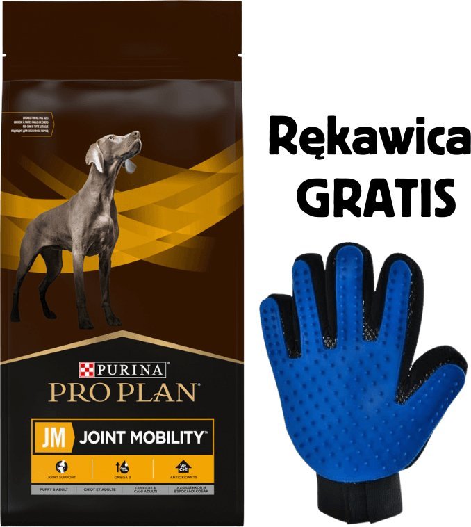 Purina Pro Plan PRO PLAN JM Joint Mobility Karma sucha dla psa 12kg + Rękawica do czesania GRATIS!