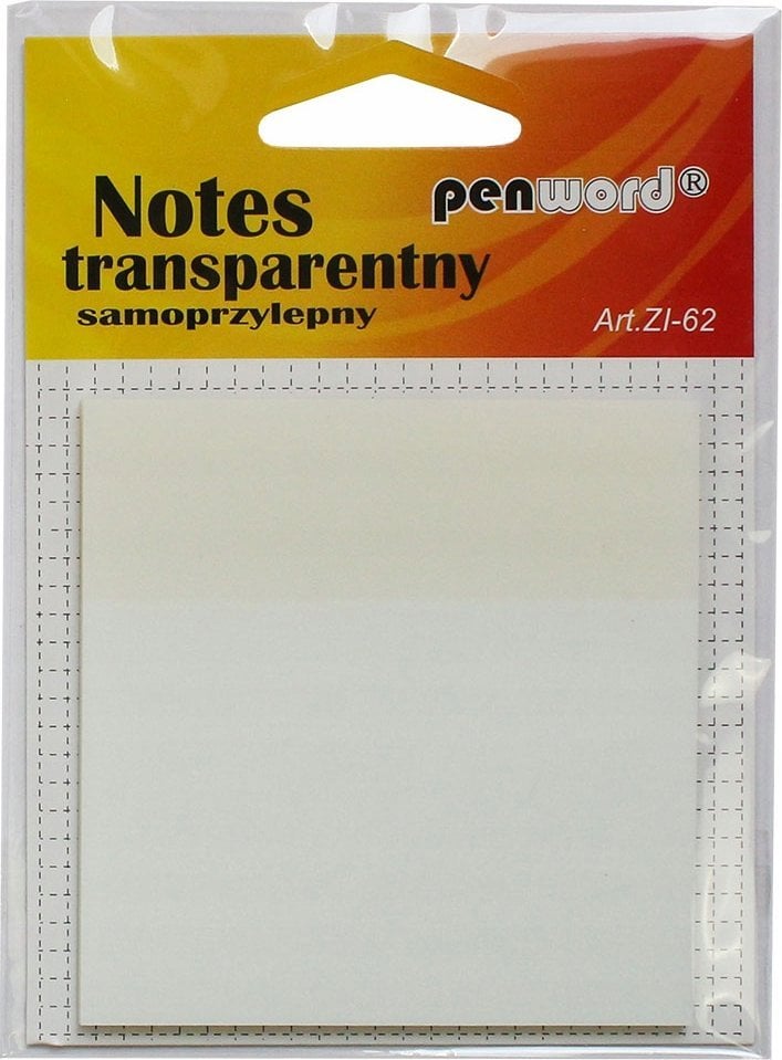 Stickn Notes transparentny samoprzylepny 75x75mm 50K