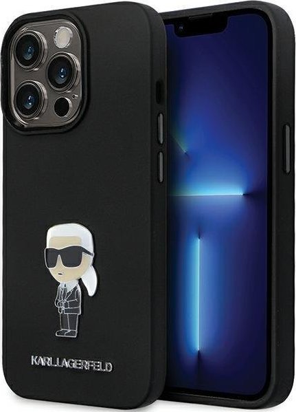 Karl Lagerfeld Karl Lagerfeld KLHCP14XSMHKNPK iPhone 14 Pro Max 6.7" czarny/black Silicone Ikonik Metal Pin