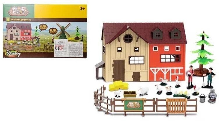 Zestaw rolniczy ze stodołą i zwierzętami