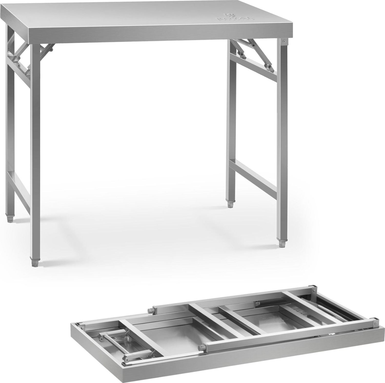 Royal Catering Stół ze stali nierdzewnej cateringowy składany 100 x 60 cm Stół ze stali nierdzewnej cateringowy składany 100 x 60 cm