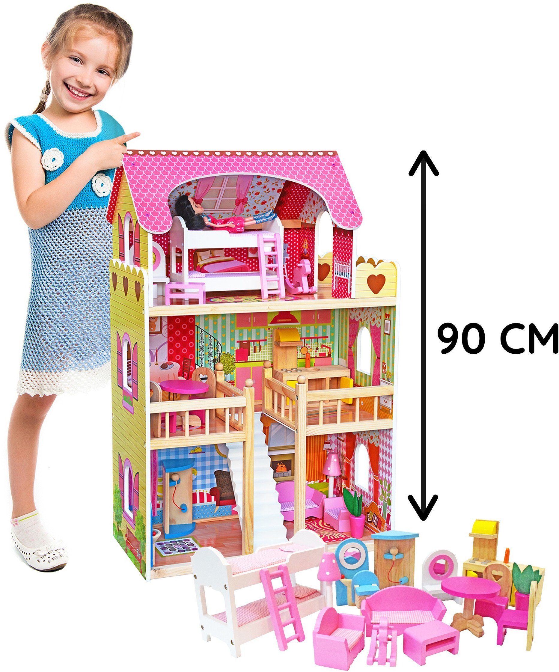 LENA - Drewniany domek dla lalek