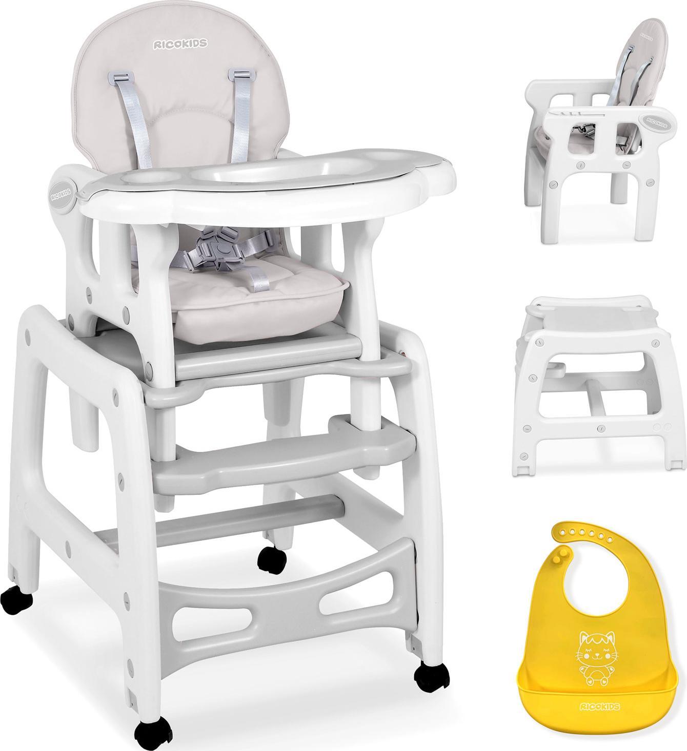 Ricokids Krzesełko do karmienia Sinco 5w1 szare (7090)