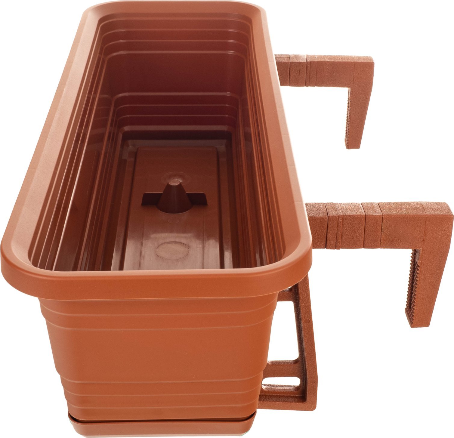 KADAX Skrzynka Balkonowa Doniczka Donica 50cm Uchwyty Podstawka Balkon Balustradę