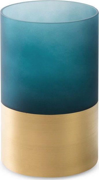 Eurofirany Świecznik ze szkła artystycznego 12X20 granatowy + złoty