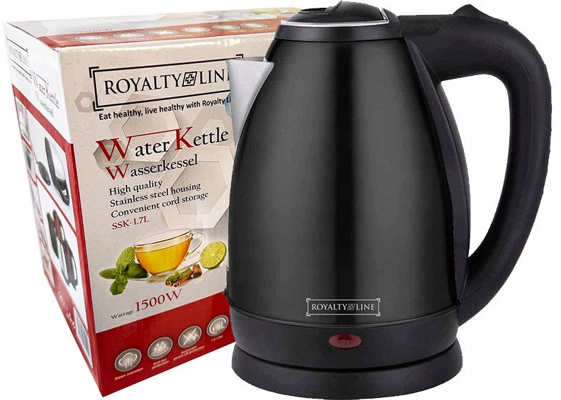 Czajnik elektryczny 1,7L 1500W srebrny RoyaltyLine SSK-1.7L B