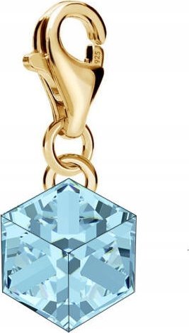 Radziszewska Jewellery Pozłacany Charms kostka 6MM kryształ różne kolory
