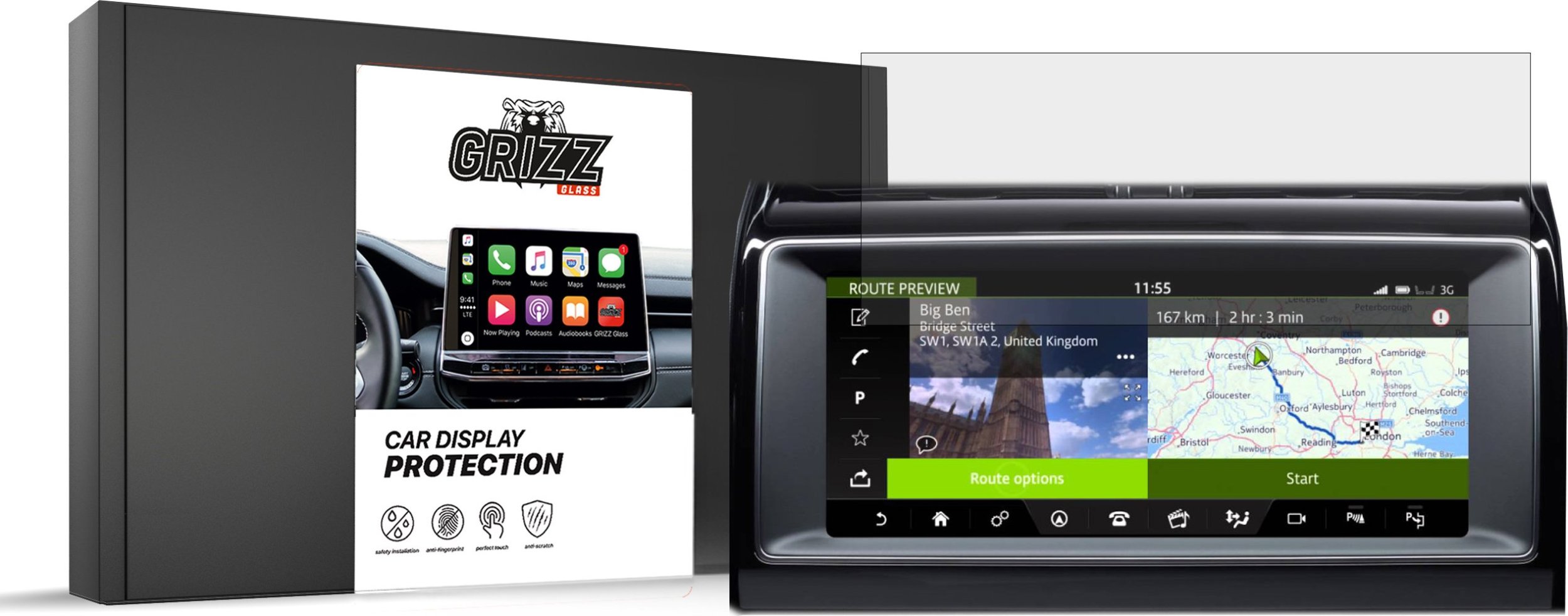 GrizzGlass Folia matowa GrizzGlass CarDisplay Protection do Jaguar F-Pace 10,2" 2015-2020