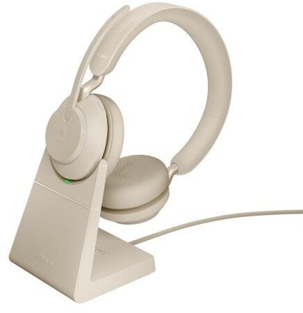 Słuchawki Jabra Słuchawki nauszne bezprzewodowe Evolve2 65 MS stereo Link380a, beige + stand